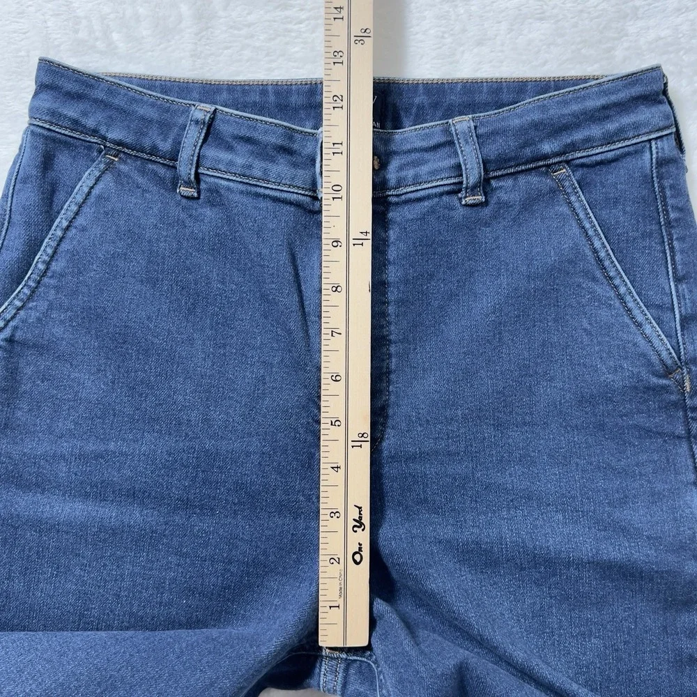 J. Crew High Rise Trouser Jeans Women Sz 28 Blue Wide‎ Leg Stretch